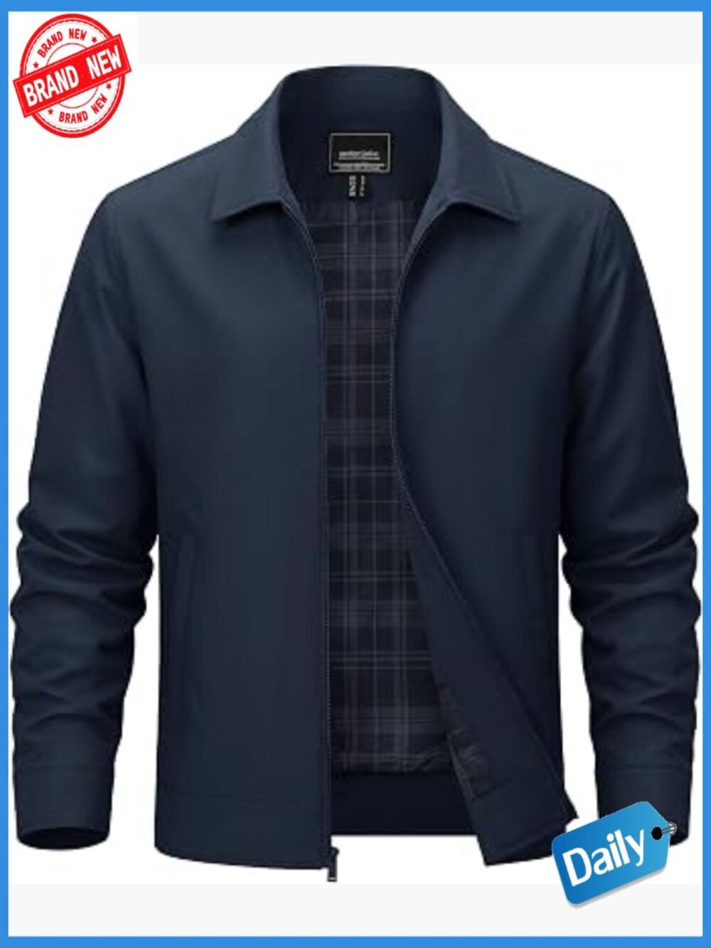 Lightweight Full Zip Windbreaker Jacket with Pockets